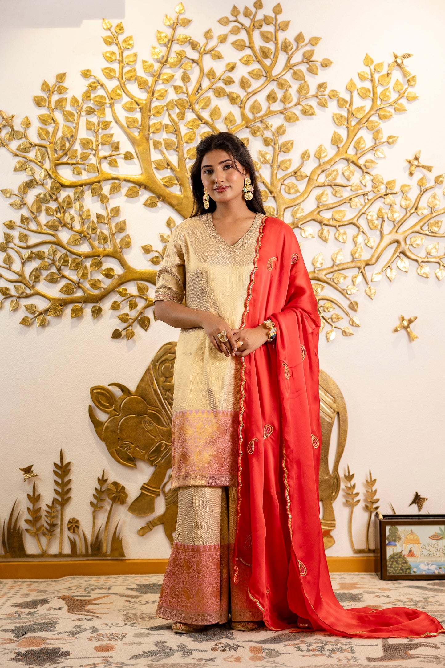Banarasi Salwar Suit with Organza Duppata