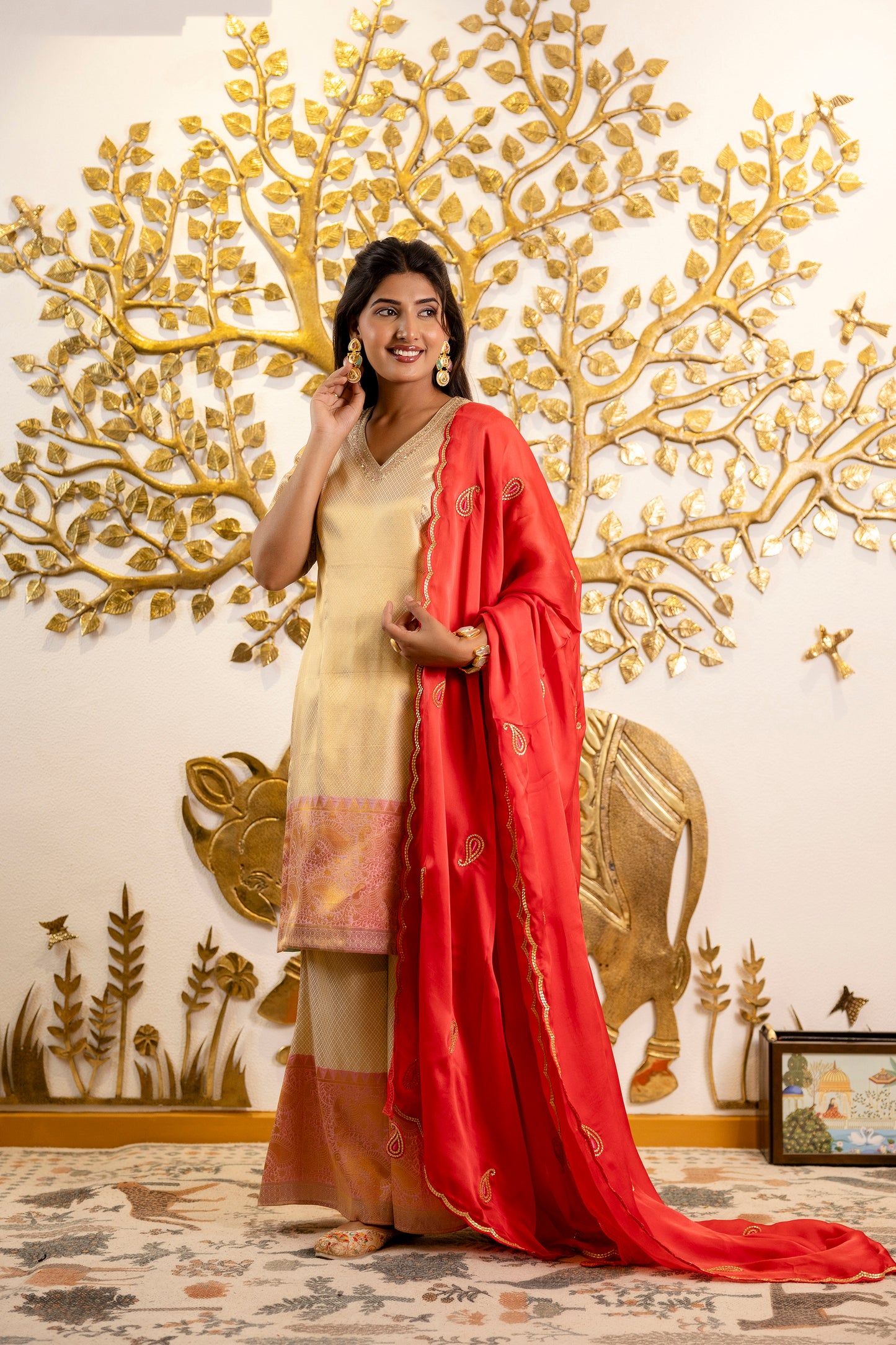 Banarasi Salwar Suit with Organza Duppata